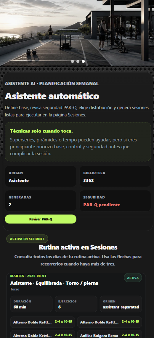 ENTRENOS · Asistente automático · Planificación semanal